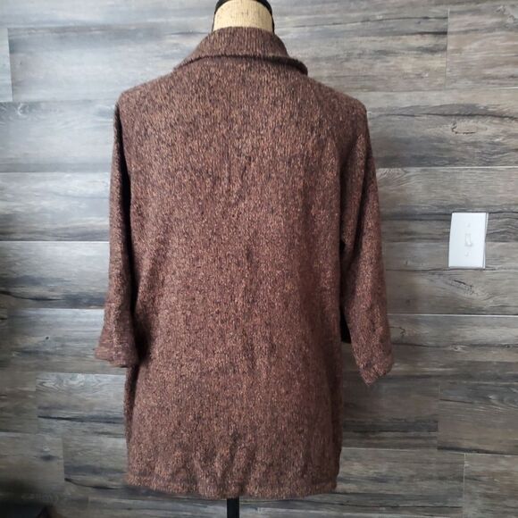 J. Jill Utopia Cardigan Sweater Mixed Texture, Women's Size Large, Rust Brown - Picture 9 of 13